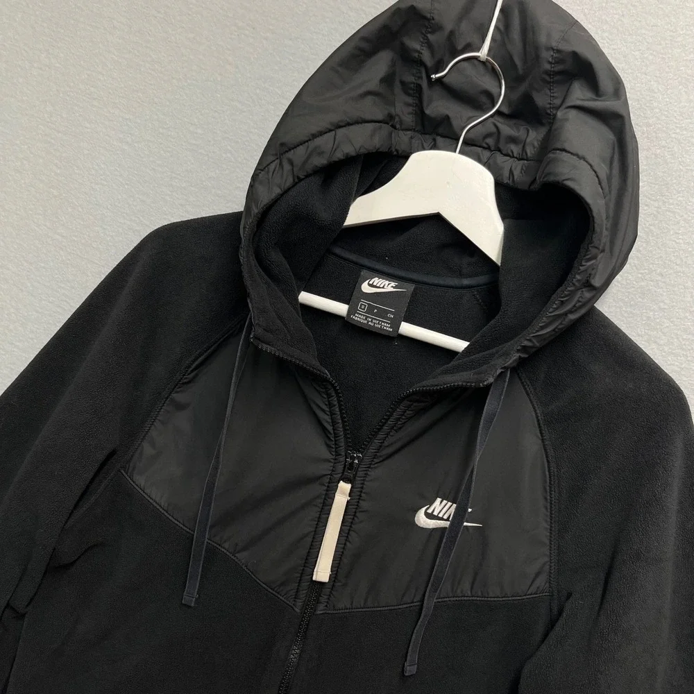 Nike NSW Core Winter Polar Fleece Hoodie Mens S Black 929114-010 20x27 EUC